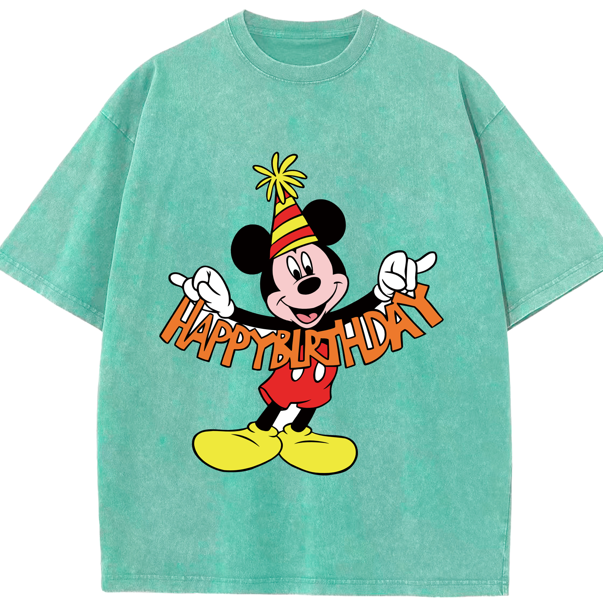 （画像用） ミッキーマウス Mickey Mouse 綿100% ヴィンテージ風 半袖Tシャツ（フロントプリント）